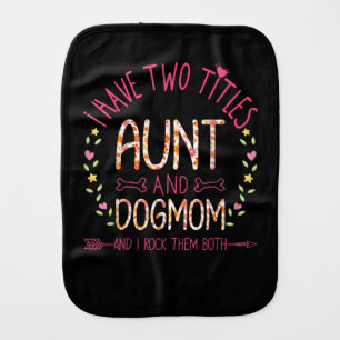 aunt and dog mom gifts women sunflowers heart .pn baby burp cloth