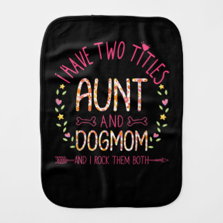 aunt and dog mom gifts women sunflowers heart .pn baby burp cloth