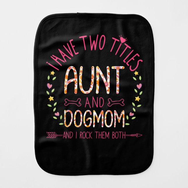 aunt and dog mom gifts  women sunflowers heart .pn baby burp cloth (Front)