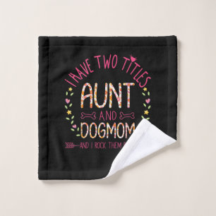 aunt and dog mom gifts women sunflowers heart .pn wash cloth