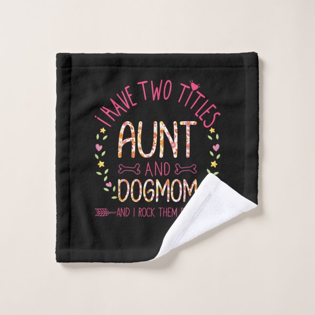 aunt and dog mom gifts  women sunflowers heart .pn wash cloth (Wash Cloth)
