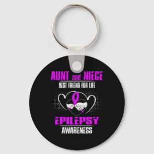 Aunt And Niece Best Friend Of Life Epilepsy Awaren Keychain
