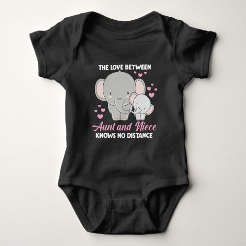 Aunt and Niece Love Auntie Family Elephant Hearts Baby Bodysuit