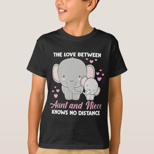 Aunt and Niece Love Auntie Family Elephant Hearts T_Shirt