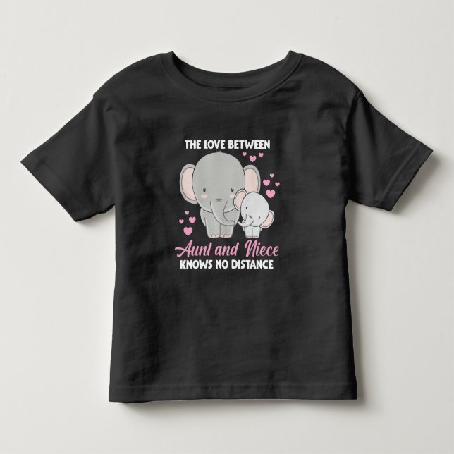 Aunt and Niece Love Auntie Family Elephant Hearts Toddler T-shirt (Front)