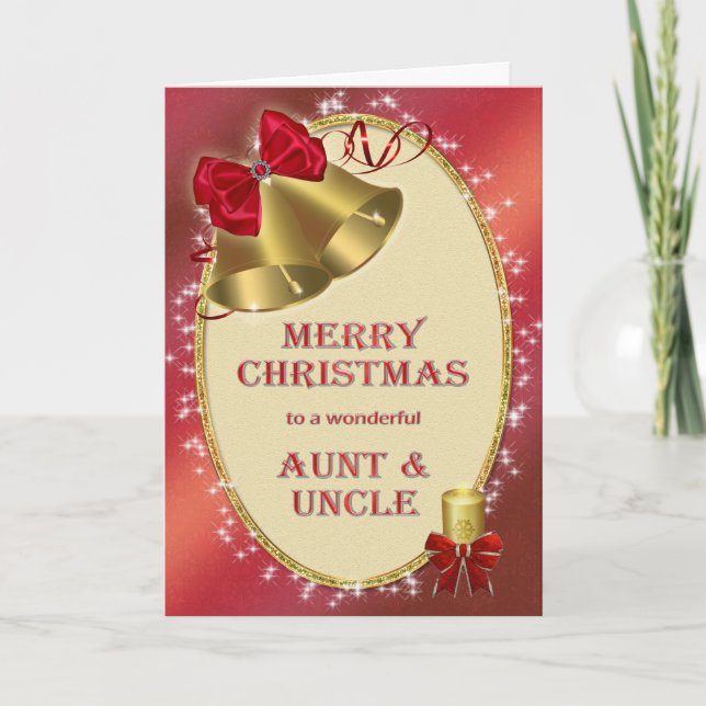 Aunt and uncle, traditional Christmas card (Front)