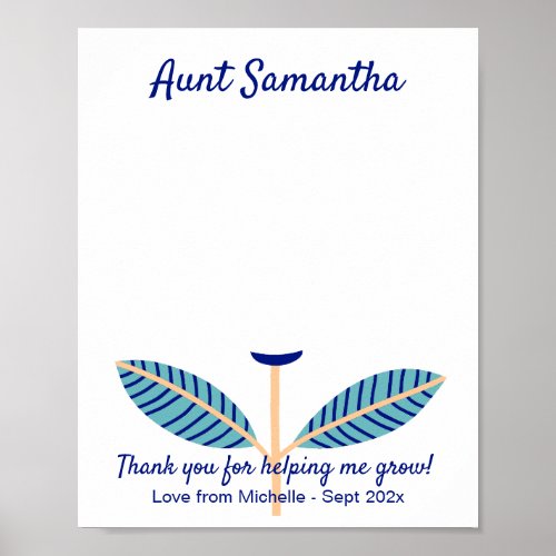Aunt Appreciation DIY Handprint Art Template Poster