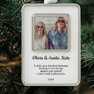 Aunt / Auntie Custom Photo Christmas Gift Ornament
