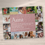 Aunt, Auntie Definition 14 Photo Collage Pink Fun Jigsaw Puzzle<br><div class="desc">14 photo collage jigsaw for you to personalise for your special,  favourite Aunt,  Auntie or Tia to create a unique gift. A perfect way to show her how amazing she is every day. Designed by Thisisnotme©</div>