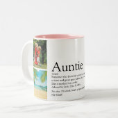 Aunt, Auntie Definition 4 Photo Collage Two-Tone Coffee Mug (Front Left)