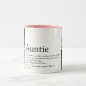 Aunt, Auntie Definition 4 Photo Collage Two-Tone Coffee Mug (Center)