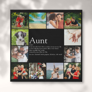 Aunt Auntie Definition Fun Photo Collage Faux Canvas Print