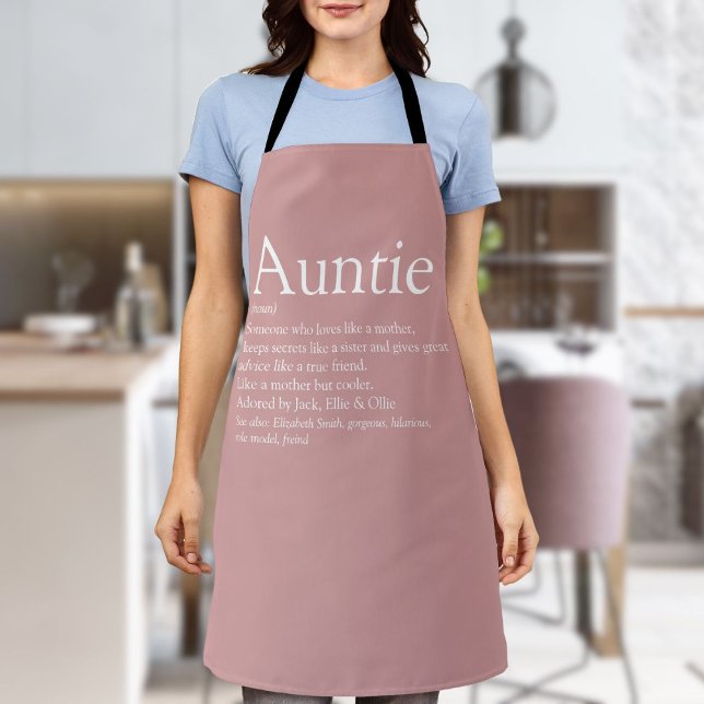 Aunt Auntie Definition Modern Dusty Rose Pink Apron (Aunt Auntie Definition Modern Dusty Rose Pink Apron)