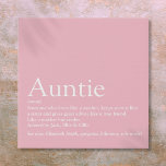 Aunt Auntie Definition Modern Girly Pink Fun Faux Canvas Print<br><div class="desc">Personalize for your special aunt or auntie to create a unique gift for birthdays, Christmas or any day you want to show how much she means to you. A perfect way to show her how amazing she is every day. You can even customize the background to their favorite color. Designed...</div>