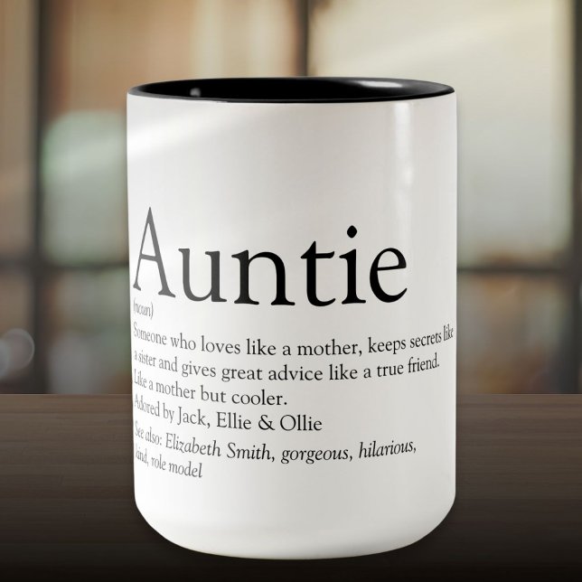 Aunt Auntie Definition Quote Modern Two-Tone Coffee Mug (Aunt Auntie Definition Quote Modern Two-Tone Coffee Mug)