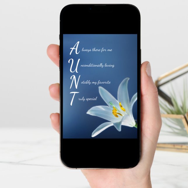 Aunt Auntie Floral Mother's Day Birthday Card (Front Digital)