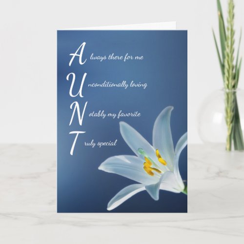 Aunt Auntie Floral Mothers Day Birthday Card