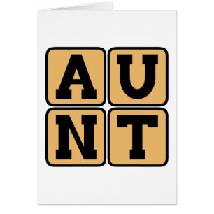 AUNT Aunty Auntie Word Funny Family Reunion Cards