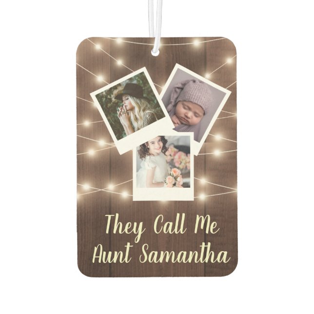 Aunt Automobile Baby Design Your Own Family Photos Air Freshener (Back)