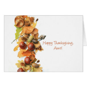 Aunt autumn border thanksgiving greeting cards