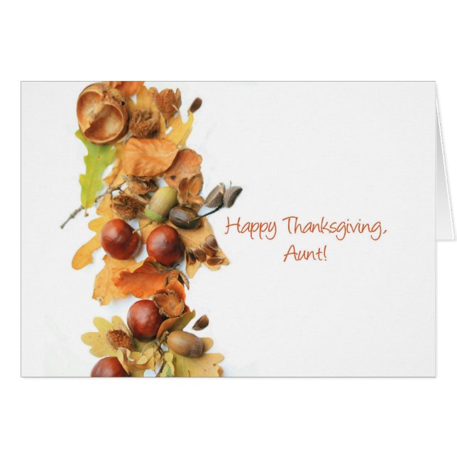 Aunt autumn border thanksgiving greeting cards (Front Horizontal)