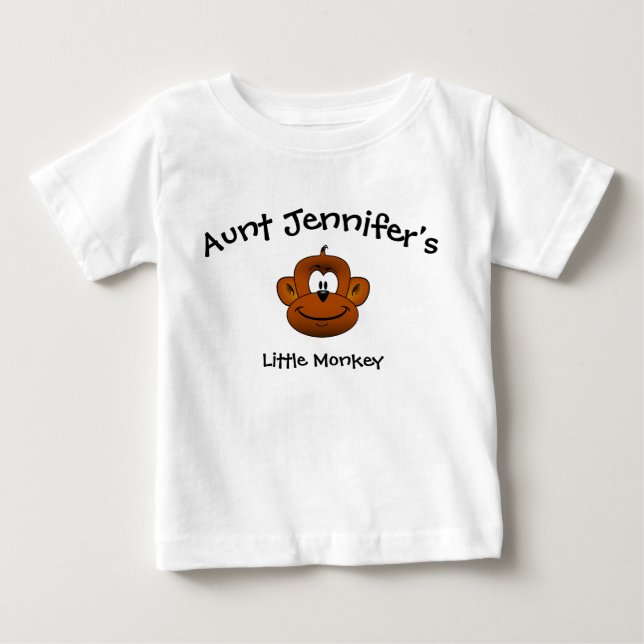 Aunt Baby Clothes Little Monkey Niece Nephew T-Shirt (Front)