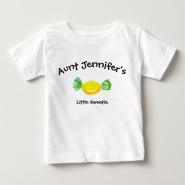 Aunt Baby Clothes Little Sweetie Niece Nephew T-Shirt (Front)