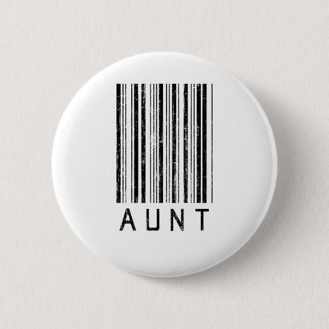 Aunt Barcode Pinback Button (Front)