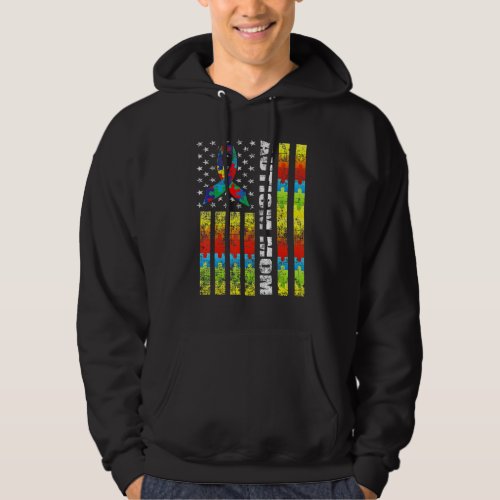 Aunt Bear Autism Awareness   Love Support Great Lo Hoodie