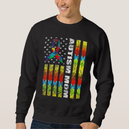 Aunt Bear Autism Awareness   Love Support Great Lo Sweatshirt