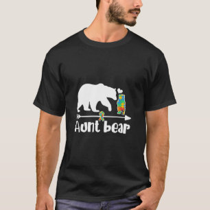 Aunt Bear Autism Awareness Puzzle Piece Support Au T-Shirt
