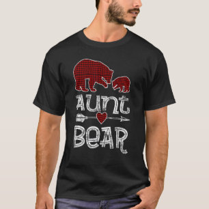 Aunt Bear Buffalo Red Plaid arrow Christmas Pajama T-Shirt
