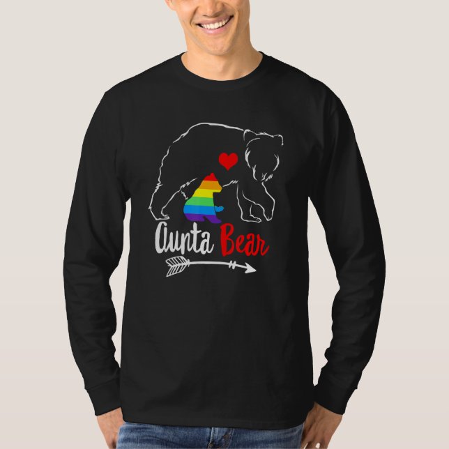 Aunt Bear Proud Mom Aunta Auntie Ally Lgbtq Rainbo T-Shirt (Front)