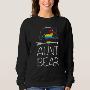 Aunt Bear Proud Mom Rainbow Flag Lgbt Pride Sweatshirt