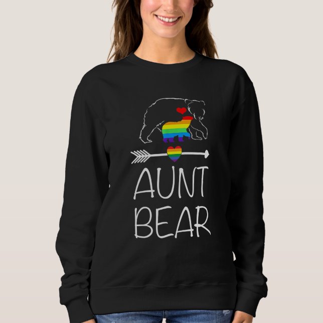 Aunt Bear Proud Mom Rainbow Flag Lgbt Pride Sweatshirt (Front)