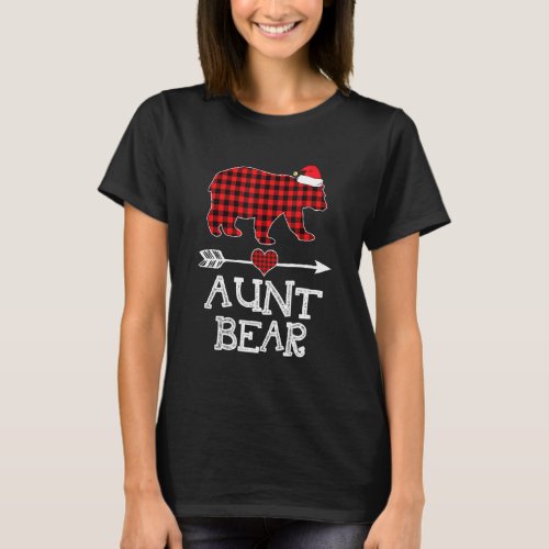 Aunt Bear  Red Buffalo Plaid Aunt Bear Pajama 1 T_Shirt