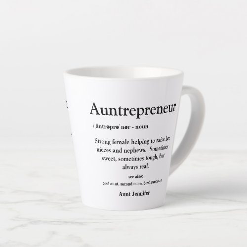 Aunt Best Aunt Ever Typography Definition Latte Mug