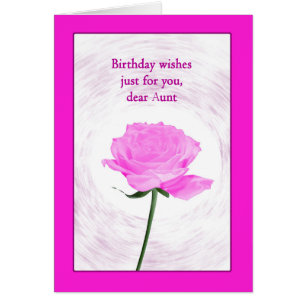 Aunt Birthday Beautiful Pink Rose Cards