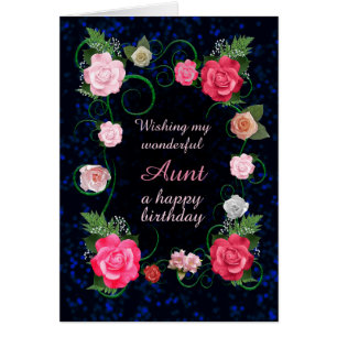 Aunt Birthday Beautiful Roses Cards