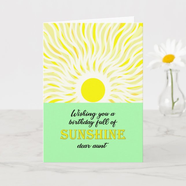 Aunt Birthday Bright Sunshine Card (Small Plant)