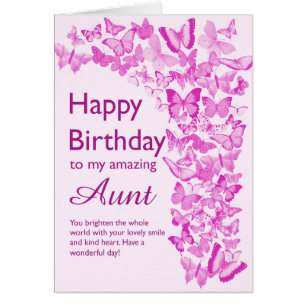 Aunt Birthday Butterflies Cards