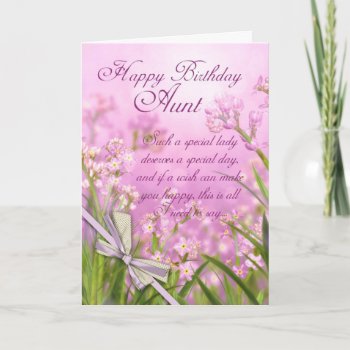 Aunt Birthday Card - Pink Feminine Floral With Ver by moonlake at Zazzle