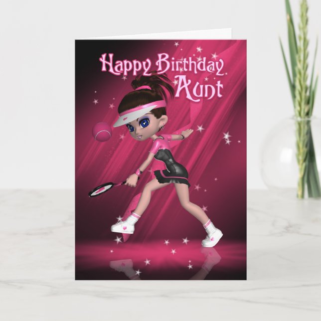 Aunt Birthday Card - Tennis (Front)