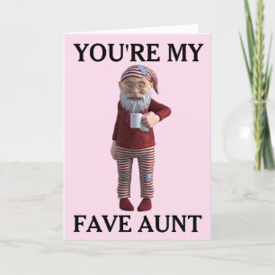 AUNT BIRTHDAY GNOME ELF CARD