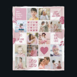 Aunt Birthday Niece Nephew Photo Collage Pink Fleece Blanket<br><div class="desc">Celebrate the special moments with your loved one with this simple, modern and minimalist Photo Collage design. This customizable picture collage design is perfect for creating a personalized and heartfelt gift featuring cherished moments, creating a visual journey of the precious memories you've shared. Great for birthday, wedding anniversary, Valentine's Day...</div>