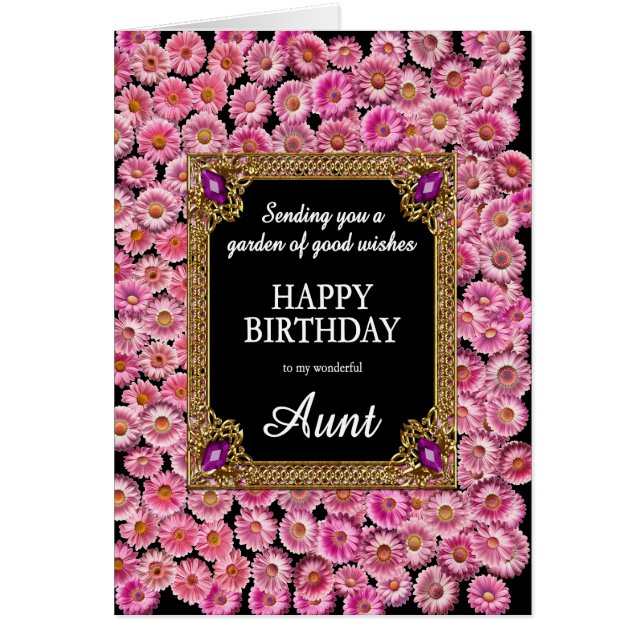Aunt Birthday Pink Daisies (Front)