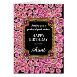 Aunt Birthday Pink Daisies Cards