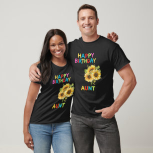 Aunt Birthday Sunflowers Personalized T-Shirt