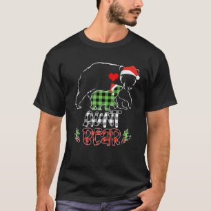 Aunt Buffalo Bear Plaid Auntie Team Santa Family P T-Shirt