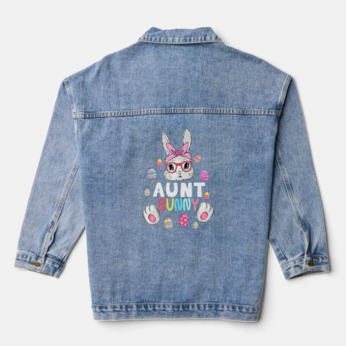 Aunt Bunny Cute Rabbit Matching Family Easter Day  Denim Jacket